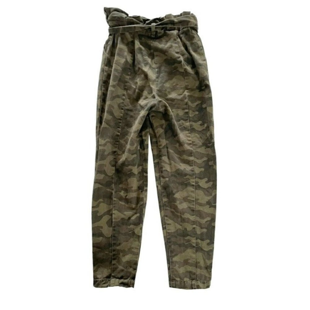 Tularosa Klein Camo High Waisted Paper Bag Waist Pants Snap Front REVOLVE Sz XS - Picture 3 of 10